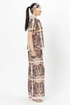 Sobariko_Multi Color Linen Collared Multicolor Rococo Co-ord Set _Online_at_Aza_Fashions