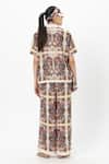 Shop_Sobariko_Multi Color Linen Collared Multicolor Rococo Co-ord Set _at_Aza_Fashions