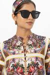 Shop_Sobariko_Multi Color Linen Collared Rococo-white Shift Dress _Online_at_Aza_Fashions