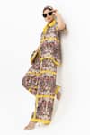 Sobariko_Yellow Linen Collared Rococo Co-ord Set _Online_at_Aza_Fashions