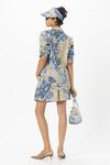 Shop_Sobariko_Beige Linen Floral Print Blazer And Shorts Set _at_Aza_Fashions