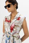 Buy_Sobariko_White Linen Collared Floral Print Jacket Pant Set _Online_at_Aza_Fashions