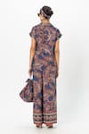 Shop_Sobariko_Blue Linen Collared Deniz Twist Co-ord Set _at_Aza_Fashions