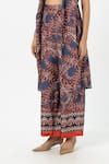 Buy_Sobariko_Blue Linen Open , Crew Deniz Layered Co-ord Set _Online_at_Aza_Fashions