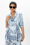 Shop_Sobariko_Blue Linen Embroidery Biance Floral Print Blazer Set _Online_at_Aza_Fashions