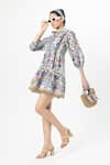 Sobariko_Multi Color Linen Tassels Round Neck Chloe Cinched Dress _Online_at_Aza_Fashions