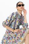 Shop_Sobariko_Multi Color Linen Tassels Round Neck Chloe Cinched Dress _Online_at_Aza_Fashions