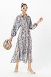 Sobariko_Multi Color Linen Collared Chloe Multicolor Midi Dress _Online_at_Aza_Fashions