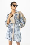 Shop_Sobariko_Blue Linen Collared Floral Print 2 In 1 Dress _Online_at_Aza_Fashions