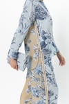 Buy_Sobariko_Blue Linen, Cotton Collared Floral Print Co-ord Set 