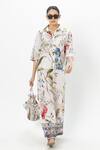 Buy_Sobariko_White Linen Collared Floral Print Alicia Co-ord Set _at_Aza_Fashions