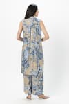 Shop_Sobariko_Beige Linen Collared, Square Neck Floral Print Layered Co-ord Set _at_Aza_Fashions
