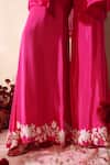 Shop_Tarini Vij_Pink Satin, Crepe Sequins, Embroidery Square , Open Gharara Set _Online_at_Aza_Fashions