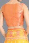 Buy_Samyukta Singhania_Yellow Round Neck Banarasi Silk Saree Set 
