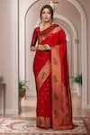 Buy_Samyukta Singhania_Zari Woven Red Banarasi Silk Saree _at_Aza_Fashions
