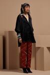 Buy_Aseem Kapoor_Black Embroidery Collared Mandala Shirt And Trouser Set 