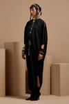 Shop_Aseem Kapoor_Black Tassels High Neck Vayu Kaftaan Jumpsuit _Online_at_Aza_Fashions