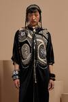 Buy_Aseem Kapoor_Black Beads Collared Resham Embroidered Gilet Set 