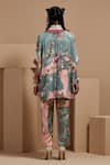 Shop_ASEEM KAPOOR_Multi Color Crepe Embroidery Collared Mandala Shirt And Trouser Set _at_Aza_Fashions