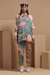 Buy_ASEEM KAPOOR_Multi Color Crepe Embroidery Collared Mandala Shirt And Trouser Set _at_Aza_Fashions