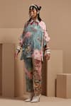 ASEEM KAPOOR_Multi Color Crepe Embroidery Collared Mandala Shirt And Trouser Set _at_Aza_Fashions
