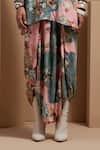 ASEEM KAPOOR_Multi Color Crepe Embroidery Collared Mandala Printed Shirt And Draped Trouser Set _Online_at_Aza_Fashions