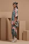 Buy_ASEEM KAPOOR_Multi Color Crepe Embroidery Collared Mandala Printed Shirt And Draped Trouser Set _Online_at_Aza_Fashions
