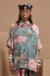 Buy_ASEEM KAPOOR_Multi Color Crepe Embroidery Collared Mandala Printed Shirt And Draped Trouser Set 