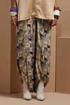 ASEEM KAPOOR_Beige Crepe, Silk Embroidery Collared Mandala Fusion Shirt Set _at_Aza_Fashions