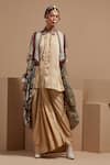 ASEEM KAPOOR_Multi Color Silk Tassels, Beads Open Neck, Resham Embroidered Jacket Set _Online_at_Aza_Fashions
