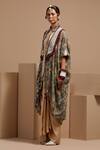 Buy_ASEEM KAPOOR_Multi Color Silk Tassels, Beads Open Neck, Resham Embroidered Jacket Set _Online_at_Aza_Fashions
