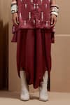 Shop_ASEEM KAPOOR_Pink Silk Beads Collared Embroidered Old Rose Shirt Set _Online_at_Aza_Fashions
