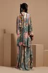 Shop_ASEEM KAPOOR_Multi Color Crepe Embroidery, Beads, Lace Round Neck Floral Kurta Set _at_Aza_Fashions