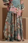 Shop_ASEEM KAPOOR_Multi Color Crepe Embroidery, Beads, Lace Round Neck Floral Kurta Set 