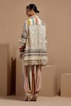 Shop_ASEEM KAPOOR_Multi Color Organza, Crepe Embroidery, Tassels Mandarin Mitra Short Kurta Set _at_Aza_Fashions