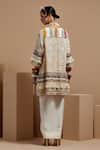 Shop_ASEEM KAPOOR_Beige Organza Beads Mandarin Collar Mogra Resham Embroidered Kurta Set _at_Aza_Fashions