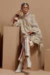 Shop_ASEEM KAPOOR_Multi Color Organza, Satin Beads Mandarin Collar Mitra Short Kurta Set _Online_at_Aza_Fashions