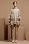 Buy_ASEEM KAPOOR_Multi Color Organza, Satin Beads Mandarin Collar Mitra Short Kurta Set 