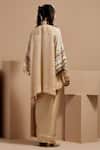 Shop_ASEEM KAPOOR_Cream Silk Tassels High Neck Ecru Tribal Kurta Set _at_Aza_Fashions