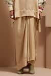 Shop_ASEEM KAPOOR_Cream Silk Tassels High Neck Ecru Tribal Kurta Set _Online_at_Aza_Fashions