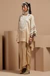 Buy_ASEEM KAPOOR_Cream Silk Tassels High Neck Ecru Tribal Kurta Set 