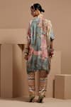 Shop_ASEEM KAPOOR_Multi Color Beads, Tassels Round Neck Embroidered Tunic And Trouser Set _at_Aza_Fashions