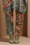 Buy_ASEEM KAPOOR_Multi Color Viscose, Cotton, Satin Beads, Floral Embroidered Tunic And Trouser Set _Online_at_Aza_Fashions