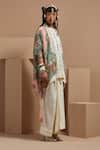ASEEM KAPOOR_Multi Color Silk Embroidery, Beads, Tassels Open Neck Resham Jacket _Online_at_Aza_Fashions