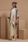 Shop_ASEEM KAPOOR_Multi Color Silk Embroidery, Beads, Tassels Open Neck Resham Jacket _Online_at_Aza_Fashions