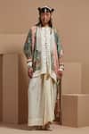 Buy_ASEEM KAPOOR_Multi Color Silk Embroidery, Beads, Tassels Open Neck Resham Jacket 