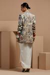Shop_ASEEM KAPOOR_Multi Color Silk Beads Open Neck, Collared Dhana Jacket Set _at_Aza_Fashions