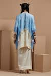 Shop_ASEEM KAPOOR_Blue Silk Embroidery, Tassels Round Neck Veni Dupatta Jacket _at_Aza_Fashions