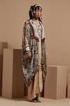 Shop_ASEEM KAPOOR_Multi Color Silk, Crepe Beads, Tassels Open Neck, Resham Embroidered Jacket Set _Online_at_Aza_Fashions