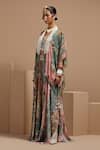 Shop_ASEEM KAPOOR_Multi Color Silk, Twill, Crepe Beads, Tassels, Embroidery Resham Jacket Set _Online_at_Aza_Fashions